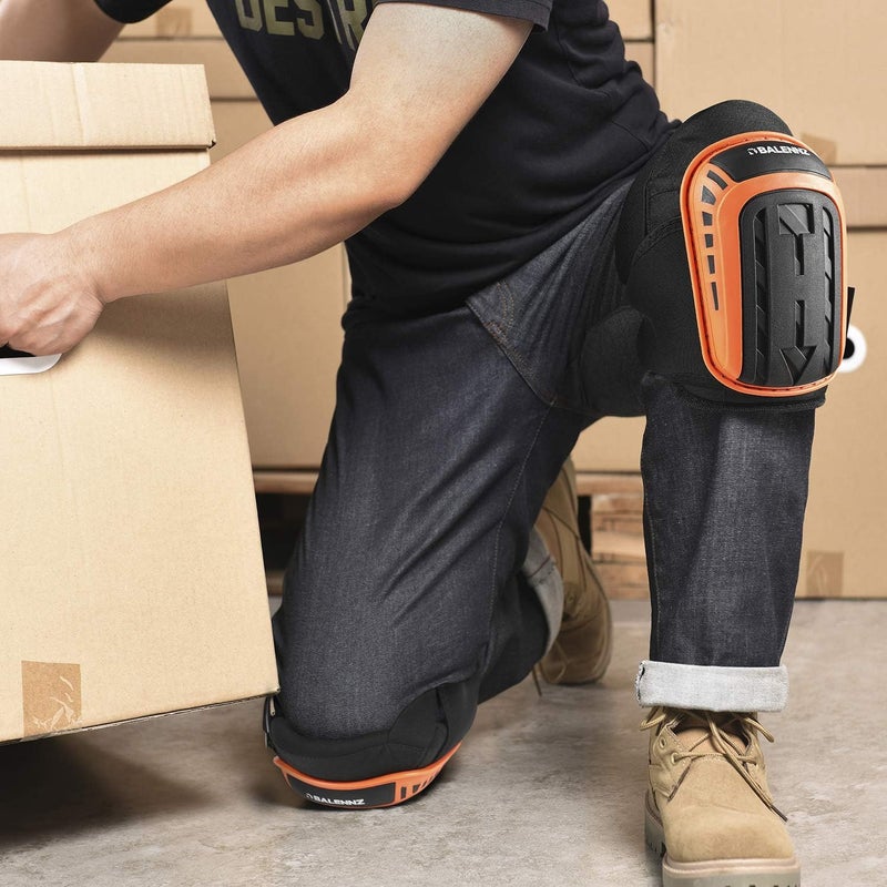 BALENNZ Professional Knee Pads for Work - Heavy Duty Foam Padding Gel Construction Knee Pads with Strong Double Straps – Comfortable Knee Protection for Indoor and Outdoor Use (Knee High Orange) - Image 2