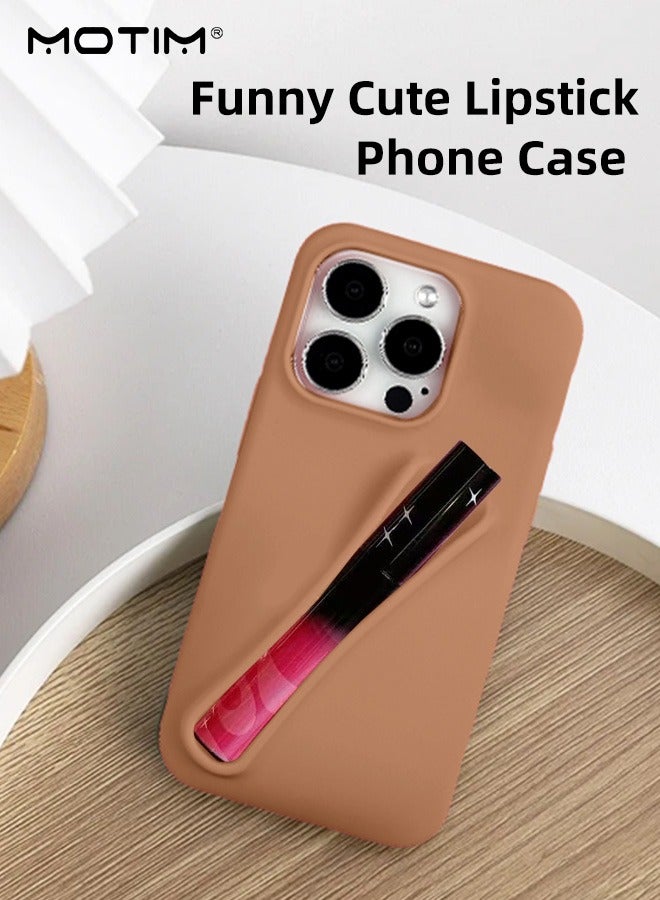 Motim Silicone Phone Case with Lip Holder for iPhone 15 pro max/14pro max(No Lip Gloss), Lip Gloss Adhesive Sleeve for Phone, Lip Gloss Can Be Placed In Phone Case - Image 2