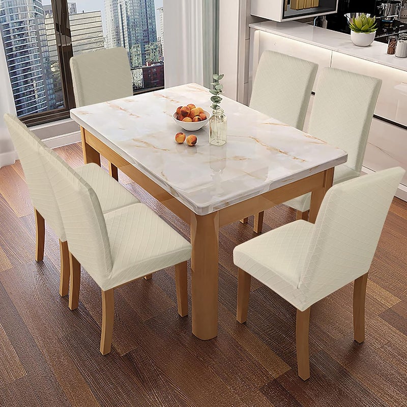 Waterproof Chair Covers for Dining Room - Beige, 4 PCS - Image 2
