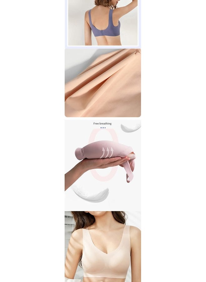 BIMEI Seamless Mastectomy Bra for Women Breast Prosthesis with Pockets Sleep Bras Soft Daily Bras with Removable Pads, Skin, M - Image 3