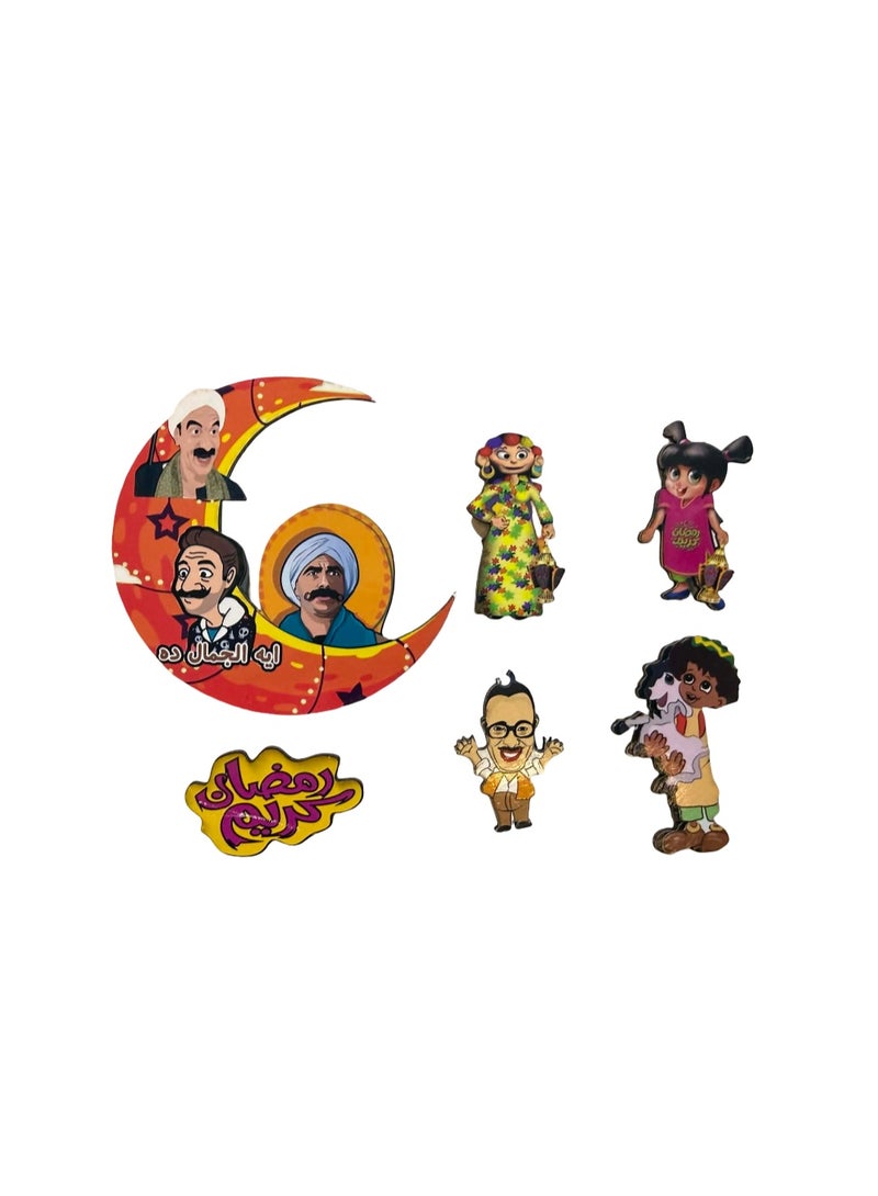 Set of 6 - Ramadan Magnetic Fridge Decorations - Ramadan Magnetic Decor with Famous Ramadan Characters Designs - Reusable Ramadan Mubarak Magnets for Fridge and Doors - Image 4