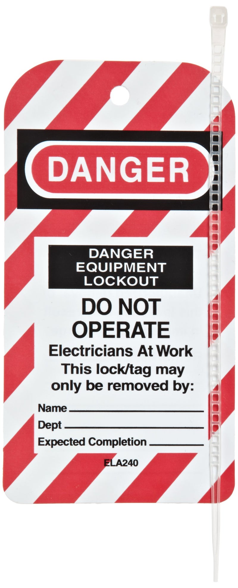 North Safety "Danger Equipment Lockout - Do Not Operate" Styrene Tag with Reverse Side Tagger Identification, 5-3/4" Length, 3" Width - Image 4