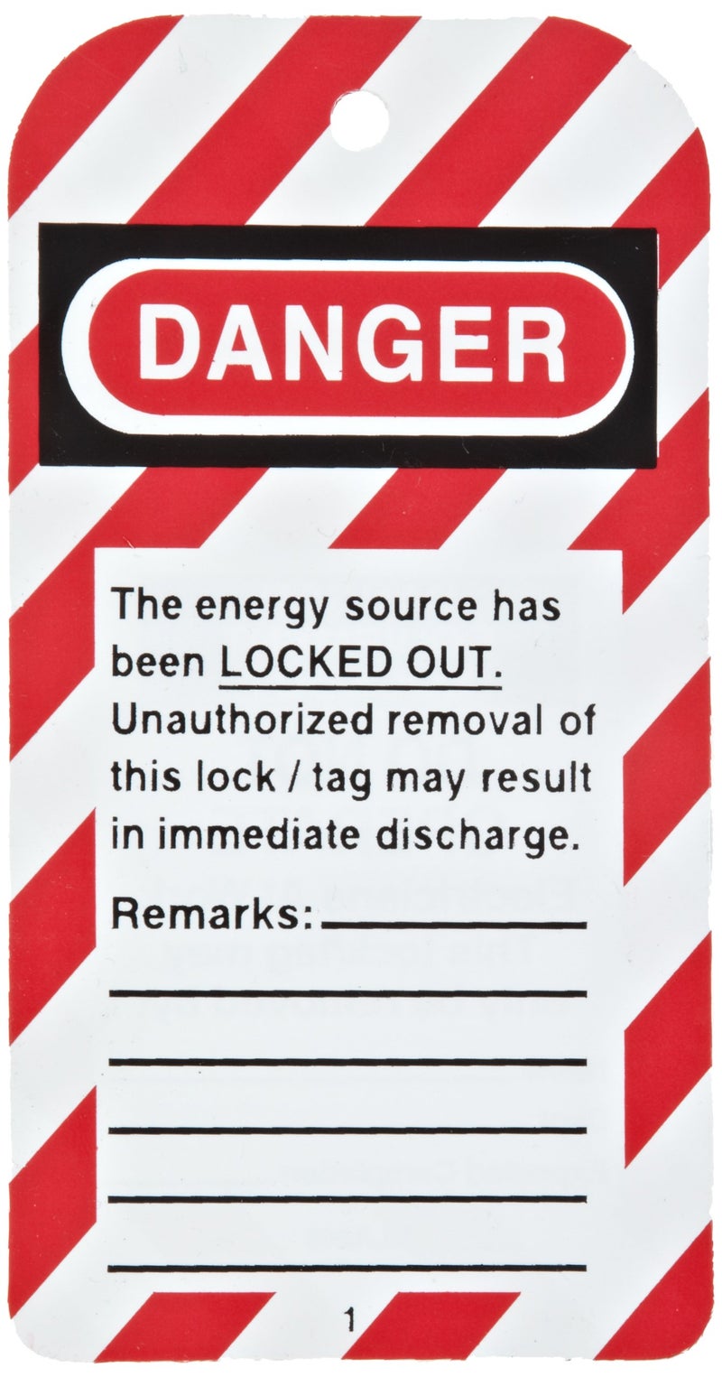 North Safety "Danger Equipment Lockout - Do Not Operate" Styrene Tag with Reverse Side Tagger Identification, 5-3/4" Length, 3" Width - Image 2