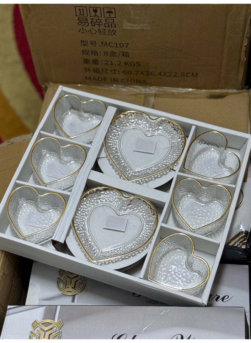 طقم خشاف قلب إطار جولد الطقم 12ق 6 بولة + 6 طبق - Image 3