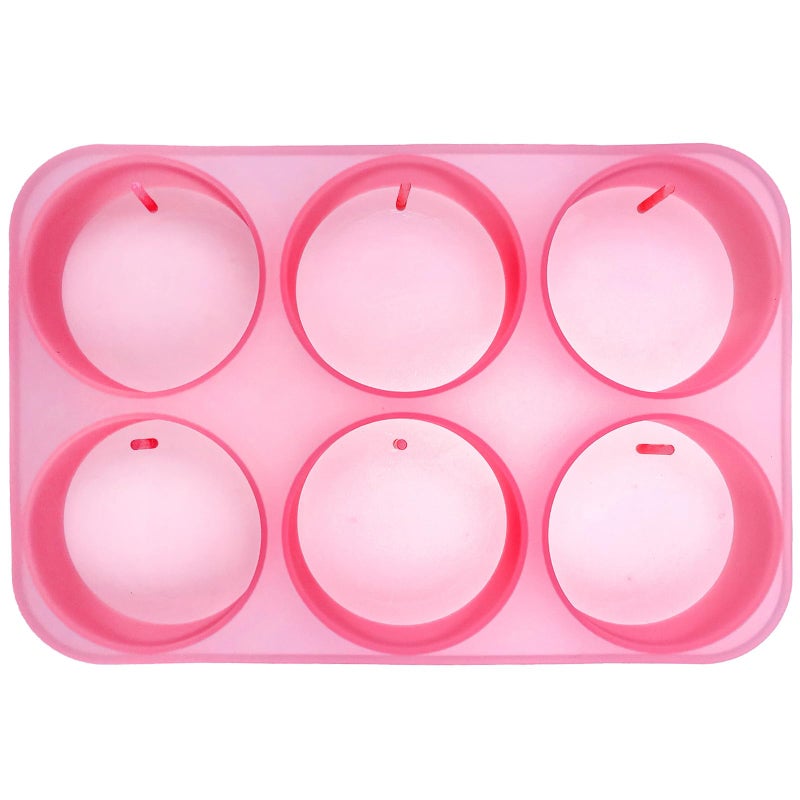 MUBYOK (300 Design Optional) MUBYOK M471 3inch Circles with Holes 6 Cavity Silicone Freshie Mold for Baking Aroma Beads Car Freshie Supplies - Image 1