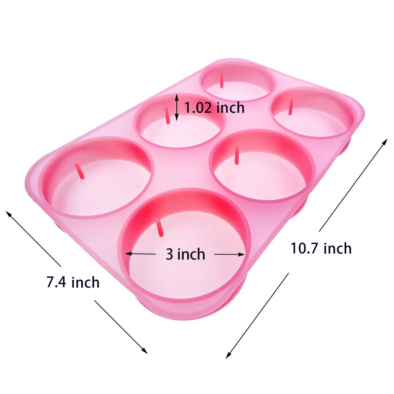 MUBYOK (300 Design Optional) MUBYOK M471 3inch Circles with Holes 6 Cavity Silicone Freshie Mold for Baking Aroma Beads Car Freshie Supplies - Image 3