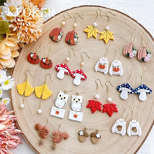 Keoker Polymer Clay Cutters for Fall Acorn Clay Cutters for Earrings Making 10 Shapes Autumn Clay Earrings Cutters Clay Cutters for Polymer Clay Jewelry Earrings Clay Cutters - Image 3