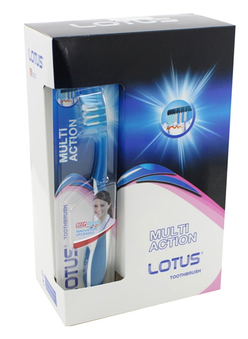 Lotus  Adult Toothbrush, Intense Clean Manual Brush With Soft Bristles, Multicolour - Image 2