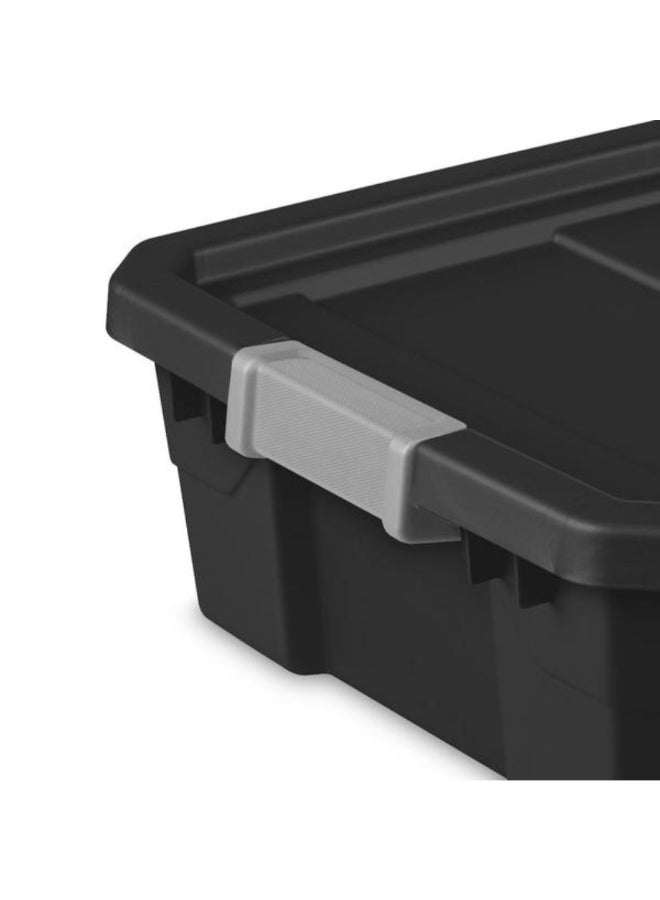ستيريليت حاوية تخزين مستطيلة قابلة للتراص بغطاء إغلاق مزلاج أسود ورمادي 10 جالون 4387429 - Image 4