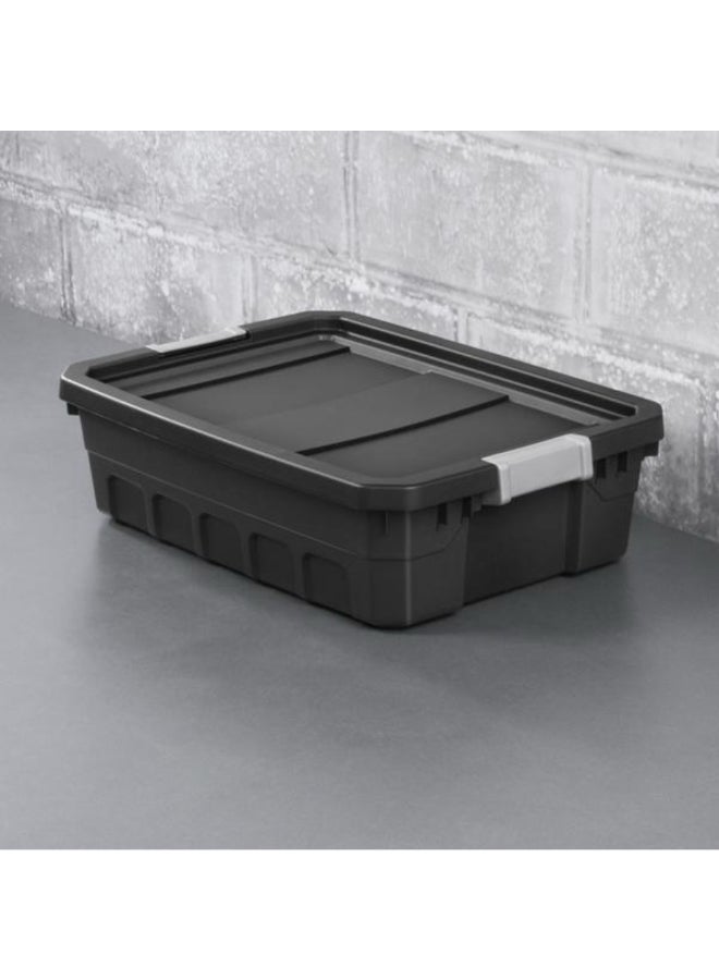 ستيريليت حاوية تخزين مستطيلة قابلة للتراص بغطاء إغلاق مزلاج أسود ورمادي 10 جالون 4387429 - Image 5