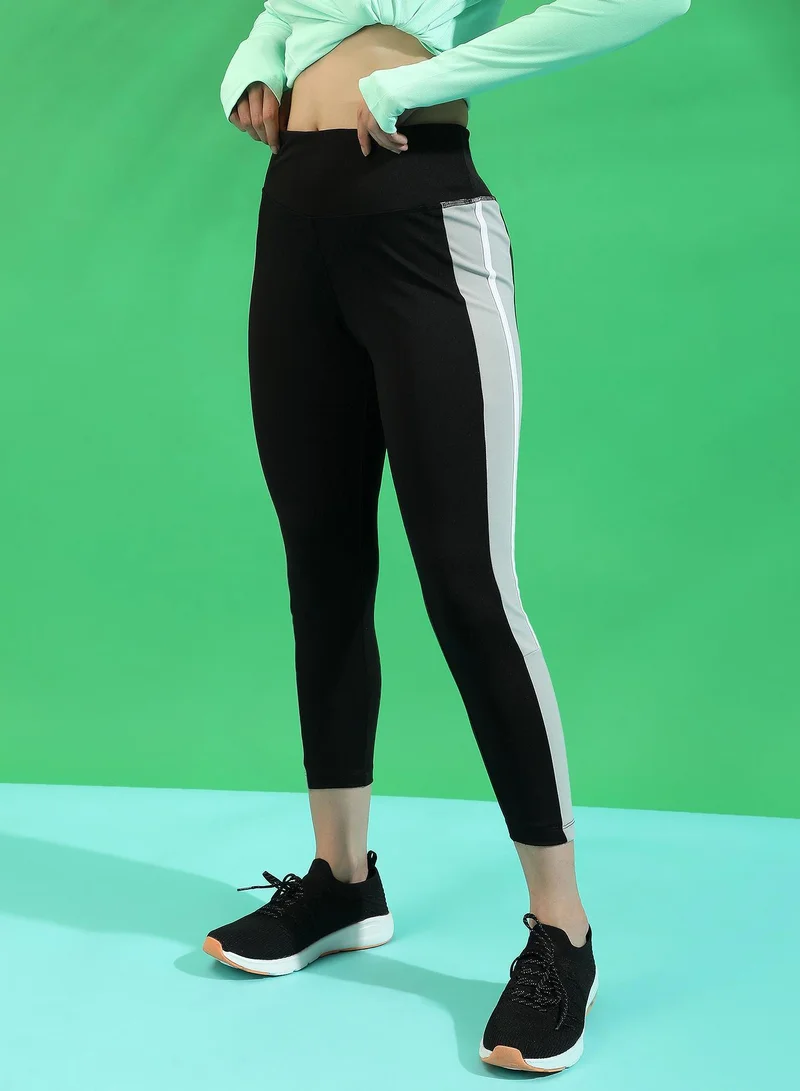 Pinacolada  Women's Black Side-Striped Tights for Women | Best Price UAE