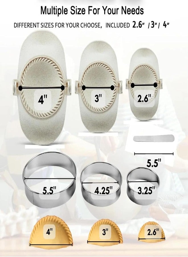 HEHIPLE 3 Sizes Empanada Maker Press, Multiple Size Dumpling Maker Set with Dough Cutter, Dumpling Mold Set for Pierogi, Pastelitos, Calzone, Turnovers, Chinese Dumpling (4.2"/3"/2.6") - Image 2