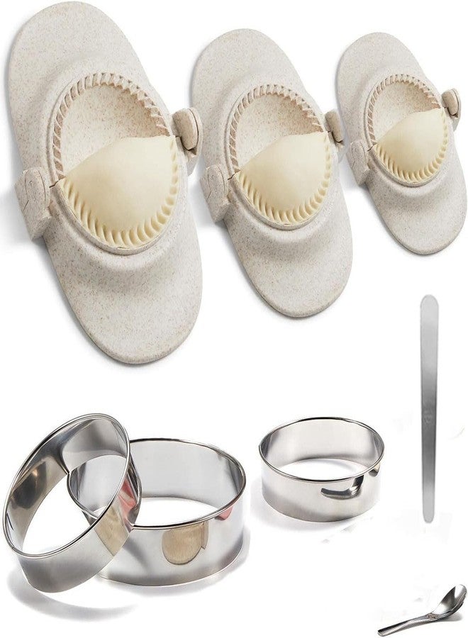 HEHIPLE 3 Sizes Empanada Maker Press, Multiple Size Dumpling Maker Set with Dough Cutter, Dumpling Mold Set for Pierogi, Pastelitos, Calzone, Turnovers, Chinese Dumpling (4.2"/3"/2.6") - Image 1