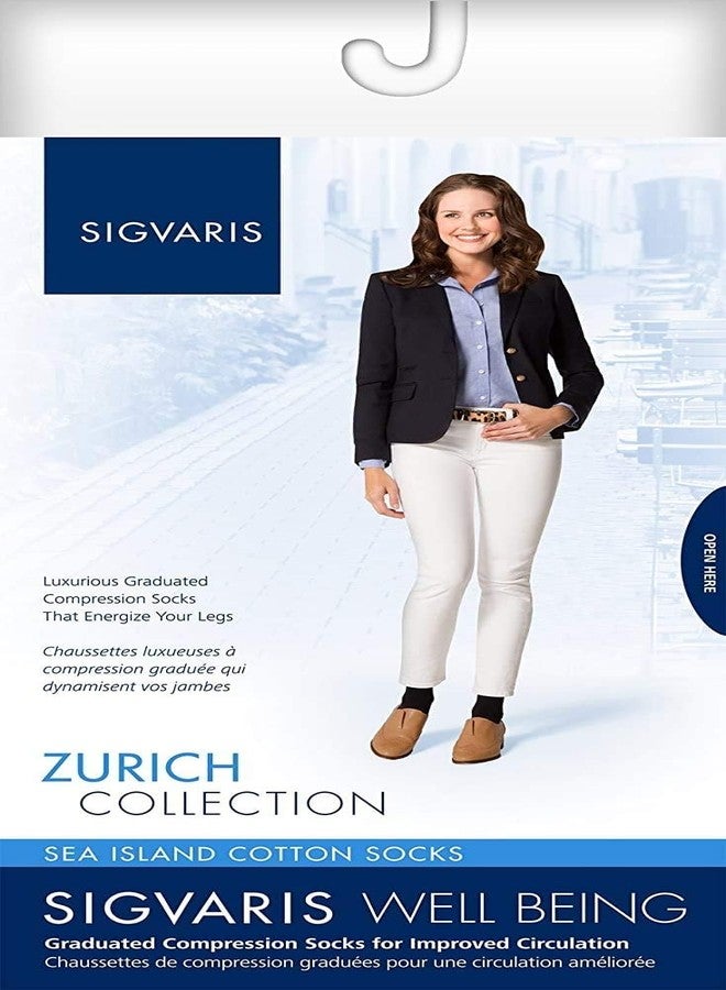 SIGVARIS Women’s SEA Island Cotton 151 Knee-High Compression Socks 15-20mmHg - Black - A (Small) - Image 2