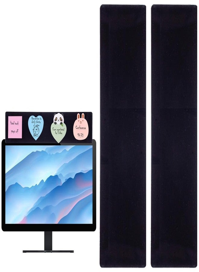 Yocoolfun 2 Pack Black Monitor Memo Board Top Mount,18" Monitor Sticky Note Holder,Sticky Boards,Message Board for Computer Monitors - Image 1