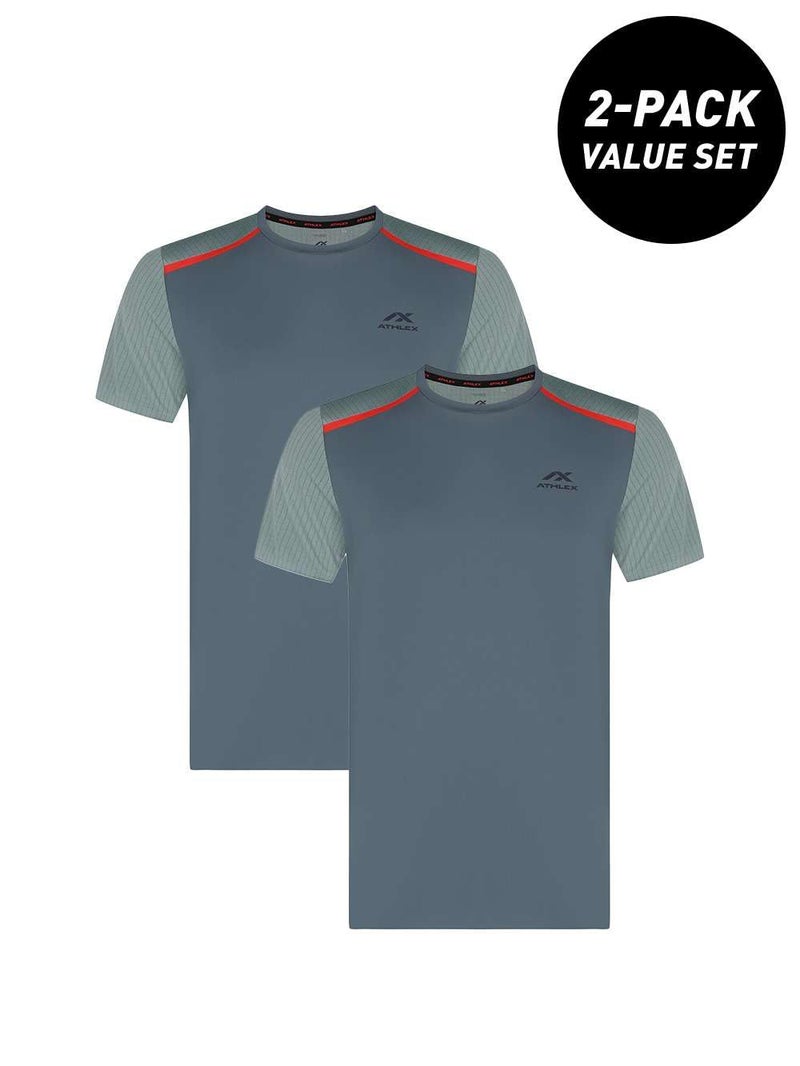 Athlex Men's 2-Pack Short Sleeve Running T-Shirts Pulse – Lightweight, Breathable & Comfortable Sportswear for Training & Workouts - Image 2