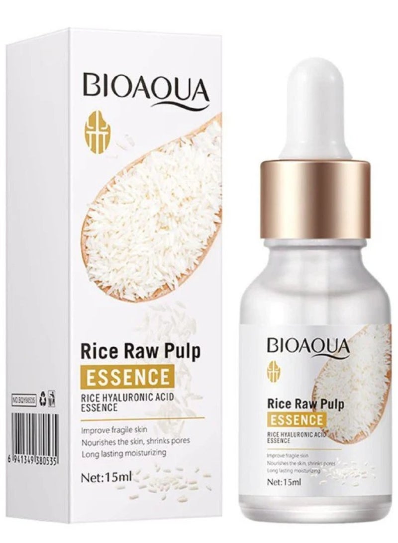 بيو أكوا جوهر الأرز الخام لتحسين الخشونة والبهتان وتقليص المسام 15 مل - Image 1