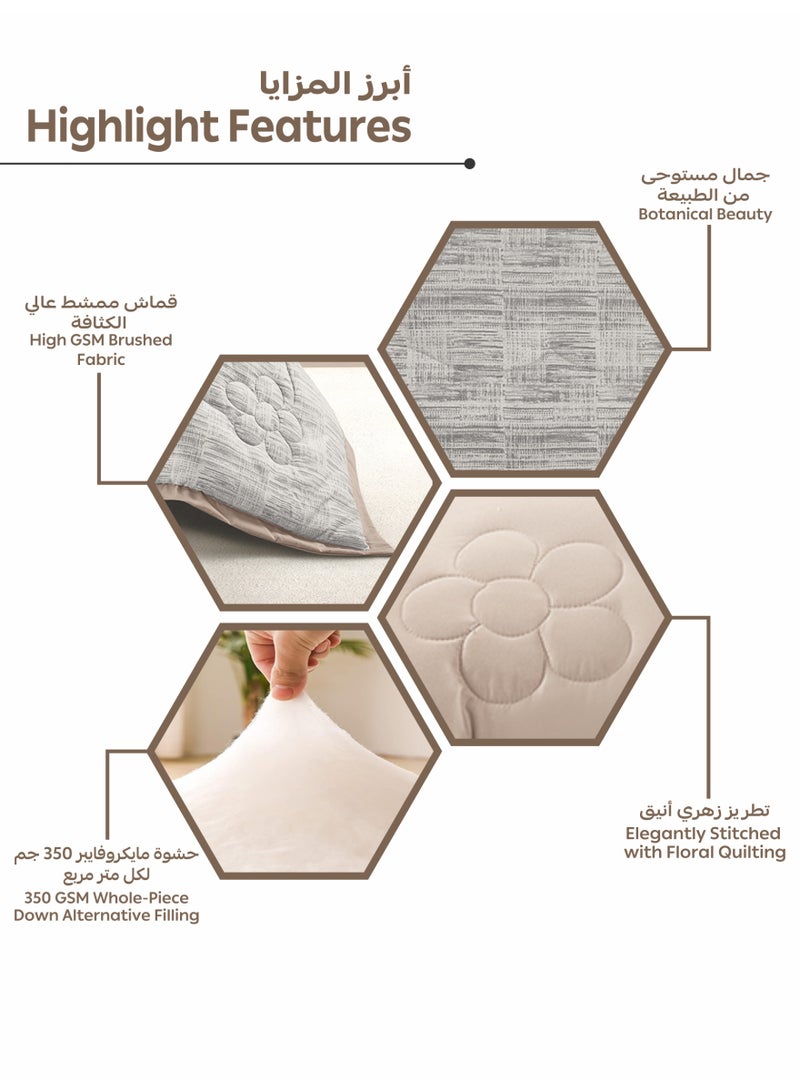 Doona Bedding Comforter Set, Fits 200×200 cm King Size Bed – 6 Pcs Reversible Printed Design – 350 GSM All-Season Comforter – Premium Brushed Microfiber - Image 5