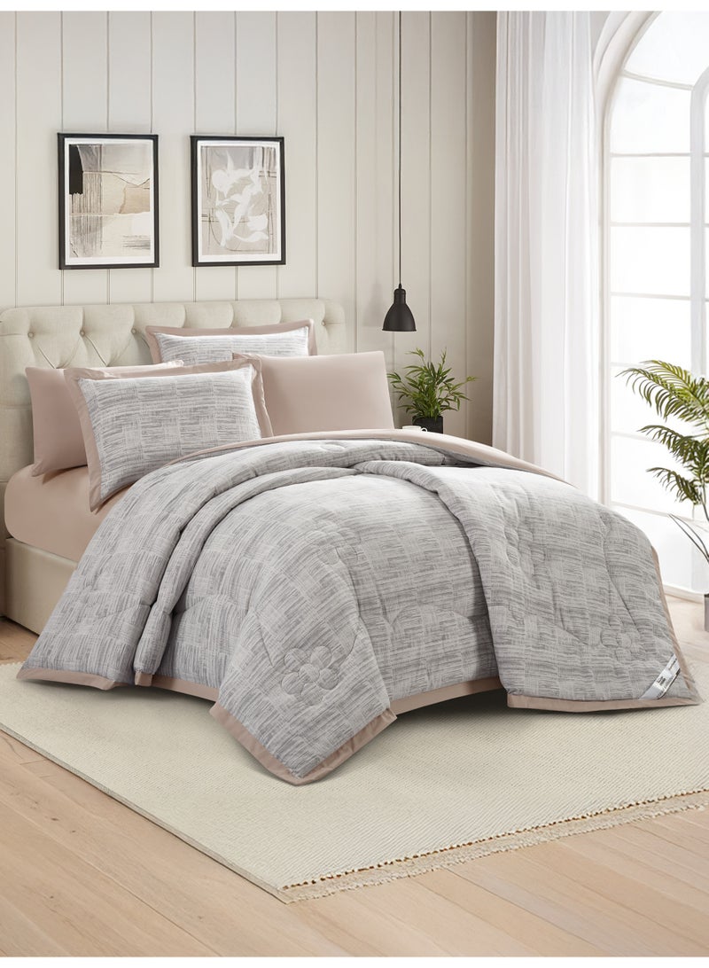 Doona Bedding Comforter Set, Fits 200×200 cm King Size Bed – 6 Pcs Reversible Printed Design – 350 GSM All-Season Comforter – Premium Brushed Microfiber - Image 2