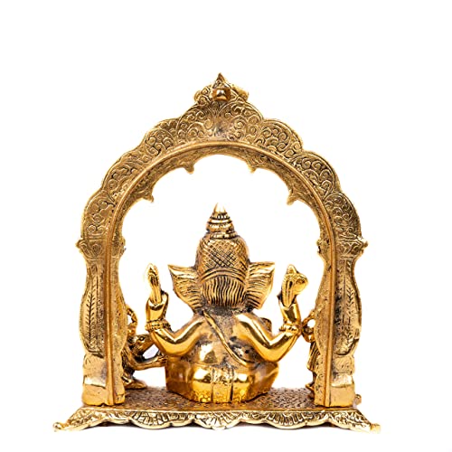 Lavanaya Silver -Lord Ganesha Idol Ganpati Idol Showpiece | Statue (10 Cm x 11 Cm x 11 Cm, Silver Plated) (Gold, 25X22X13 CM) - Image 5