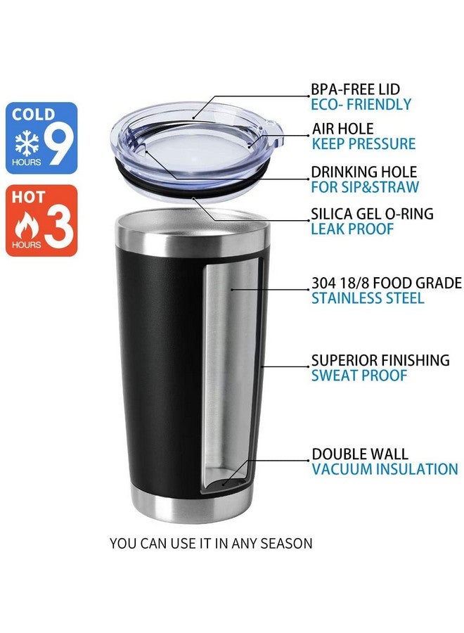 HASLE OUTFITTERS HASLE OUTFITTERS 20oz Tumblers Stainless Steel Mugs with Lid Double Wall Vacuum Insulated Coffee Cups for Cold & Hot Drinks (20oz-Black, 12 Pack)  - Image 3
