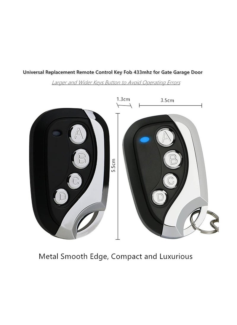 Generic - 433mhz Universal Wireless Copy Remote Control Key Fob, 2pcs Cloning Remote Control Transmitter for Car Garage Electric Door Gate, 4 Keys Buttons - Image 1