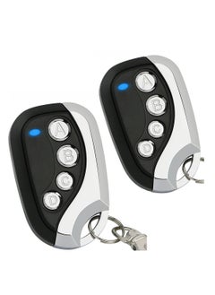 433mhz Universal Wireless Copy Remote Control Key Fob, 2pcs Cloning Remote Control Transmitter for Car Garage Electric Door Gate, 4 Keys Buttons