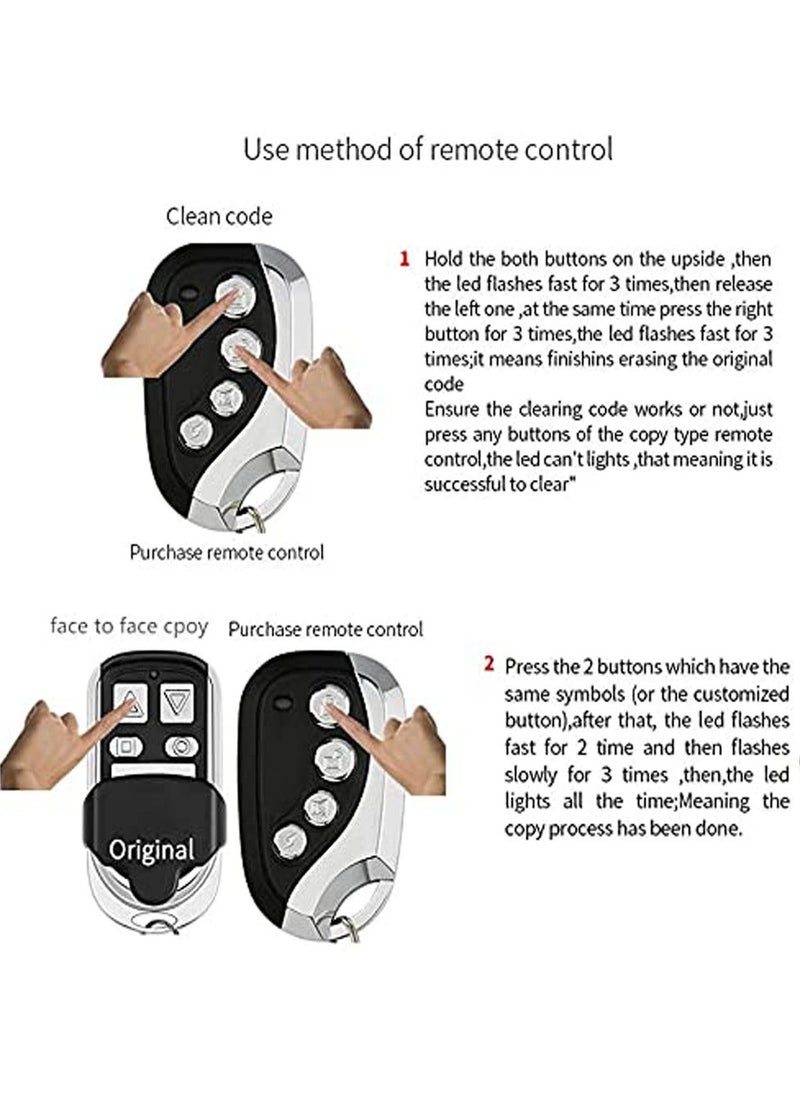 Generic - 433mhz Universal Wireless Copy Remote Control Key Fob, 2pcs Cloning Remote Control Transmitter for Car Garage Electric Door Gate, 4 Keys Buttons - Image 1
