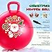 ZOOJOY Hopper Ball for Girls Boys 38 with Free Hair Clips Santa Claus Red 18in Bouncy Ball with Handle for Kids Christmas Hopping Toys Indoor and Outdoor Play Includes Pump - Image 4