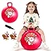 ZOOJOY Hopper Ball for Girls Boys 38 with Free Hair Clips Santa Claus Red 18in Bouncy Ball with Handle for Kids Christmas Hopping Toys Indoor and Outdoor Play Includes Pump - Image 2