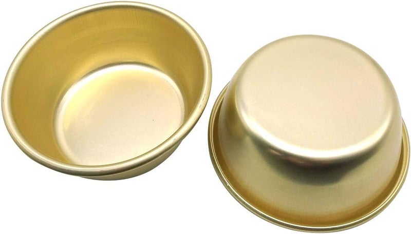 SUPIA 2 Pack Korean Traditional Wine BowlsNo handle Korean Wine Bowl Hiking Soup Dish BBQ Parties Camping  All Occasions Aluminum Yellow 47 inches - Image 1
