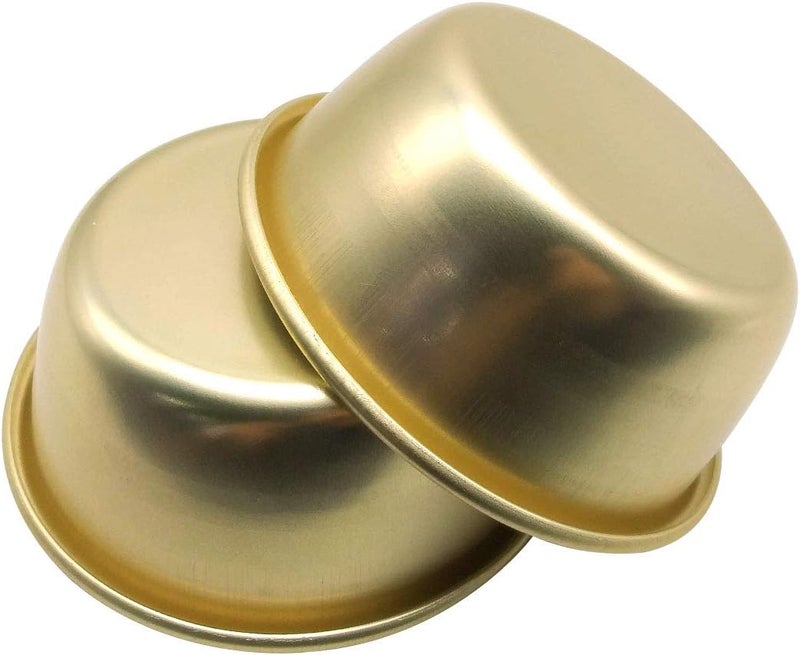 SUPIA 2 Pack Korean Traditional Wine BowlsNo handle Korean Wine Bowl Hiking Soup Dish BBQ Parties Camping  All Occasions Aluminum Yellow 47 inches - Image 4