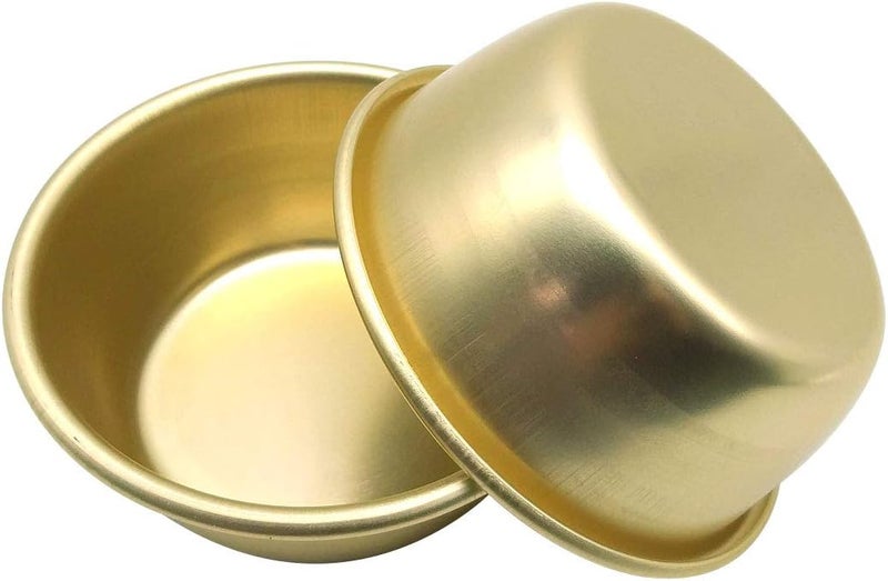 SUPIA 2 Pack Korean Traditional Wine BowlsNo handle Korean Wine Bowl Hiking Soup Dish BBQ Parties Camping  All Occasions Aluminum Yellow 47 inches - Image 2