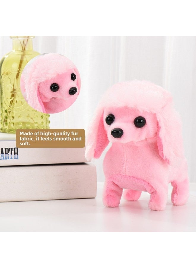 Plush Electric Puppy Walking Can Bark Can Wag Its Tail Stall Toy Simulation Dog Child Toy Boy Girl-Color:Poodle [Powder]]  - Image 5