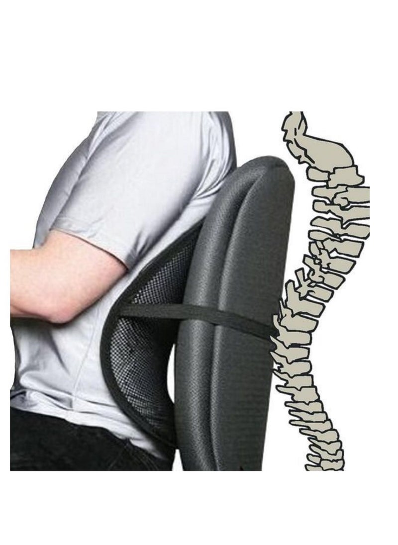 Generic - Backrest medical chair mesh suitable for office, home and in the car practical and comfortable for back protection one piece for Rana Store Black - Image 1