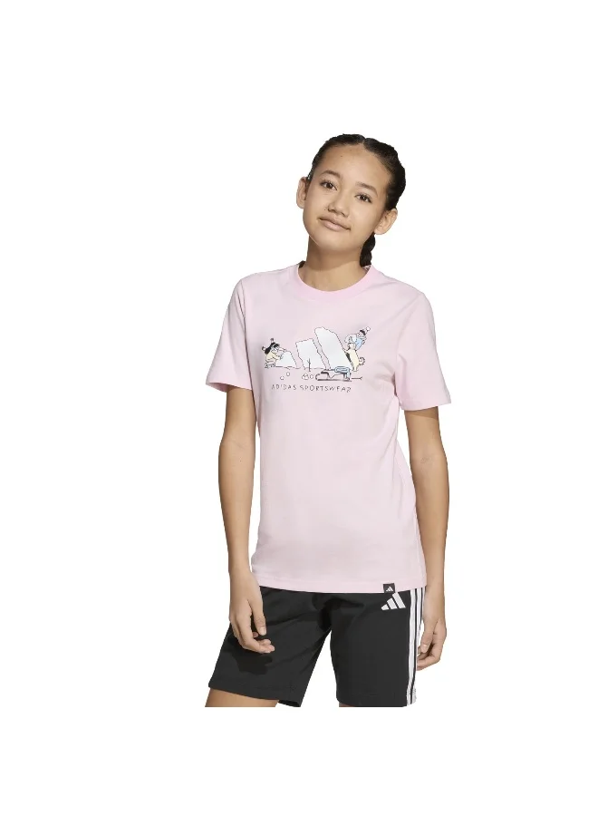Adidas J W Sports T Pink Training T-Shirts For Junior 7-8Y