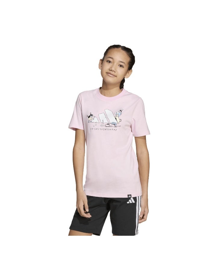 Adidas J W Sports T Pink Training T-Shirts For Junior 7-8Y - Image 2