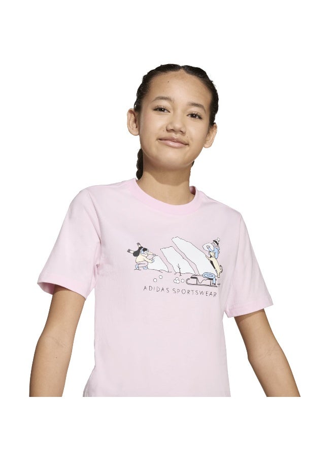 Adidas J W Sports T Pink Training T-Shirts For Junior 7-8Y - Image 5