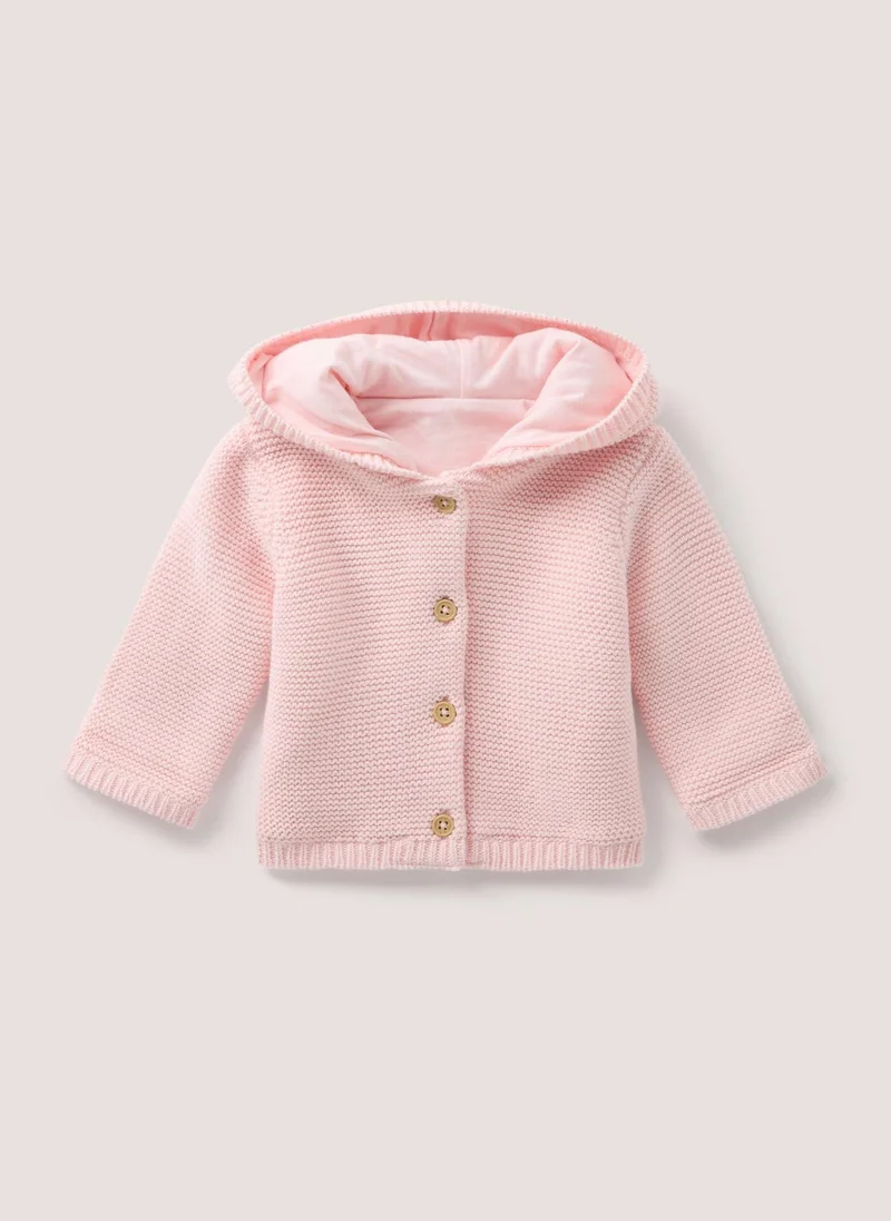 Matalan Baby Pink Jersey Lined Knitted Cardigan