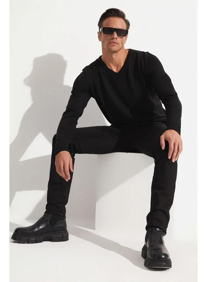 JUNE June Exclusive Men Regular Fit Five Pocket Chino Trouser Black