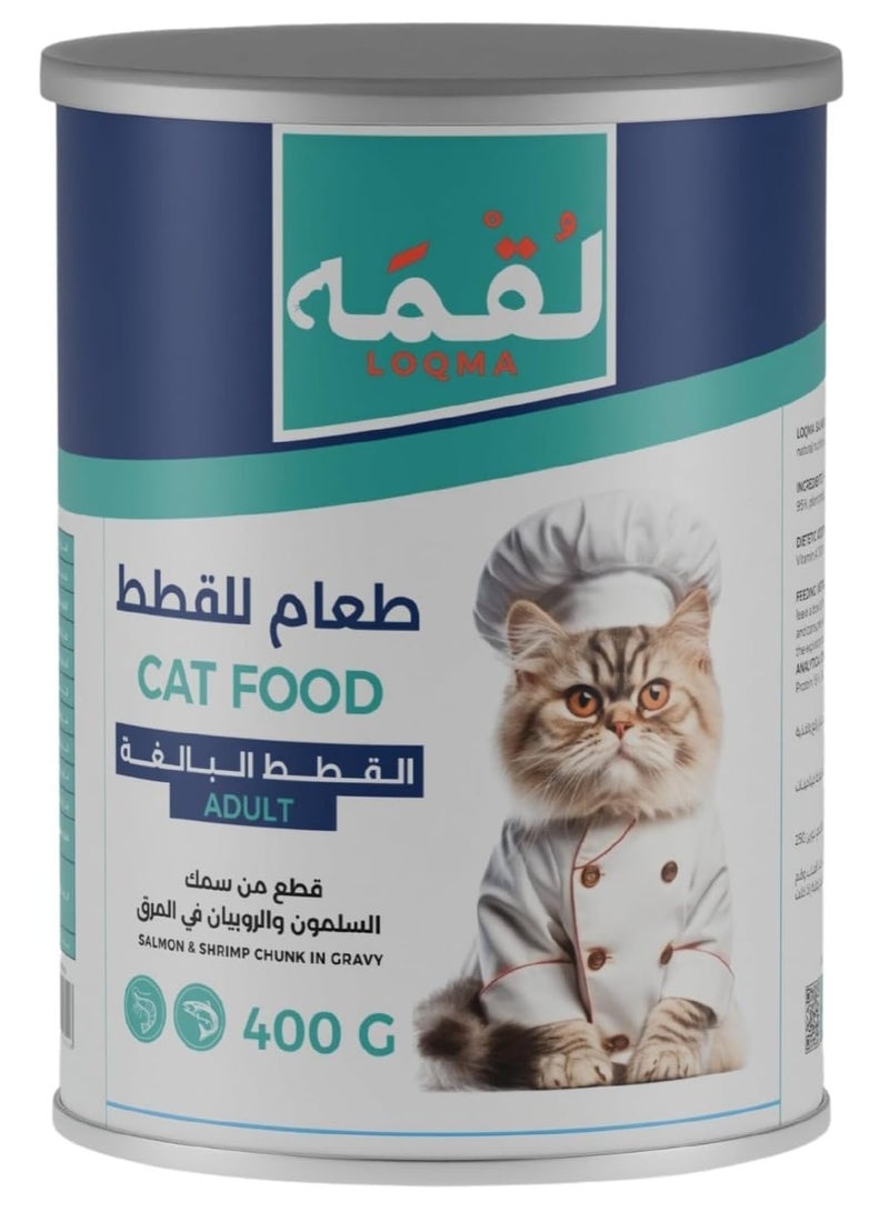 LOQMA Cat Adult Wet Food Salmon And Shrimp In Gravy 400g Pack Of 2 - Image 2