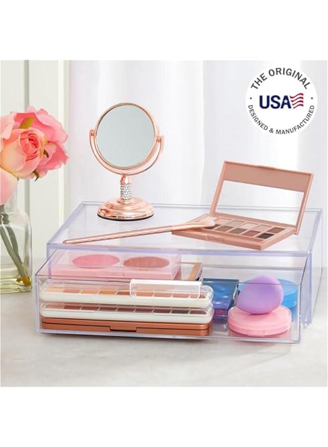 Arabest Audrey Stackable Clear Bin Plastic Organizer Drawer | Organize Eyeshadow Palettes, Cosmetics, and Beauty Supplies on a Vanity | Made in USA  - Image 2