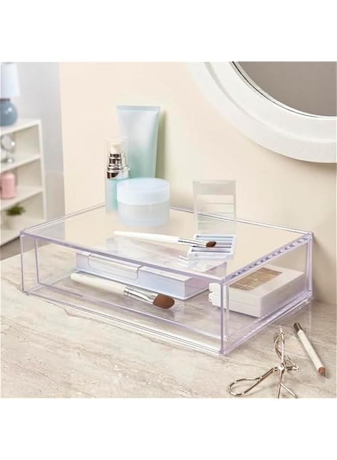 Arabest Audrey Stackable Clear Bin Plastic Organizer Drawer | Organize Eyeshadow Palettes, Cosmetics, and Beauty Supplies on a Vanity | Made in USA  - Image 3