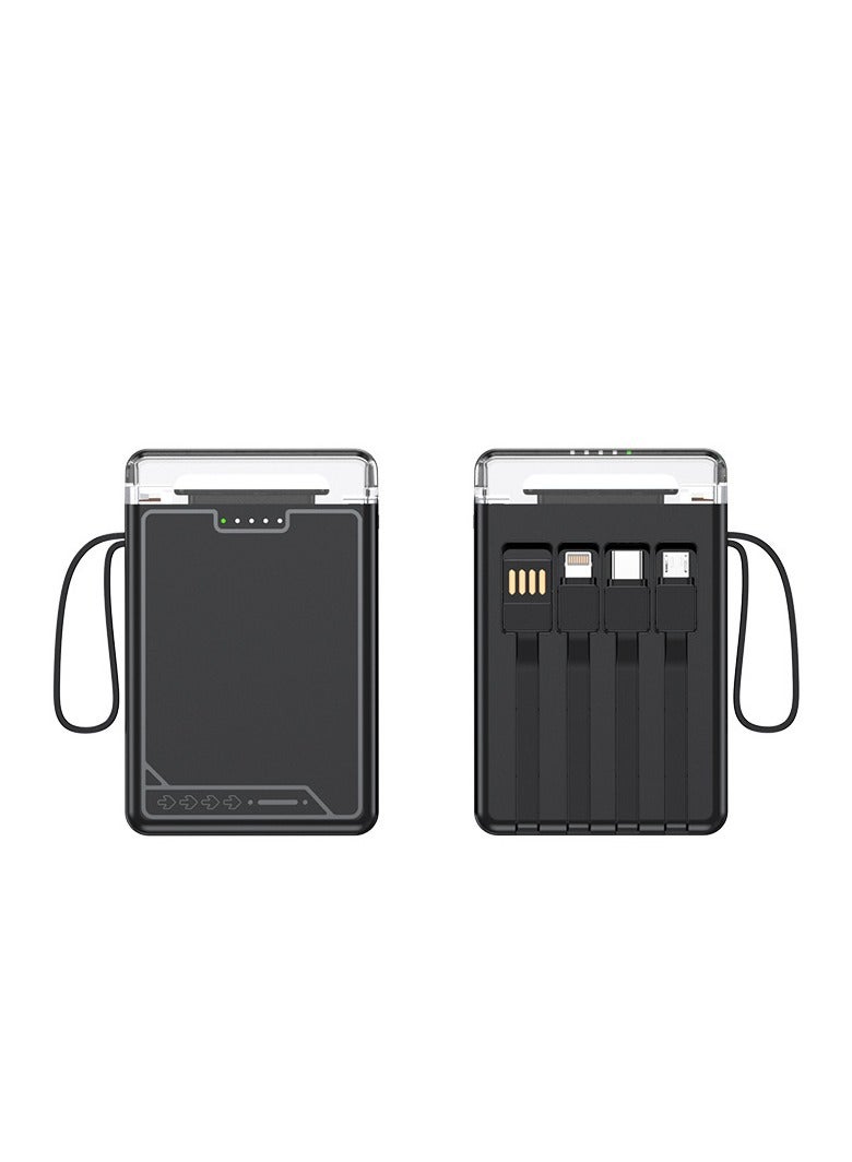 general Power Bank 20000mAh Original Small Power Bank Power Bank Mini Size Equipped with 4 Wire Lanyard LED Light Digital Power Display iphone+type-c+Micro+USB