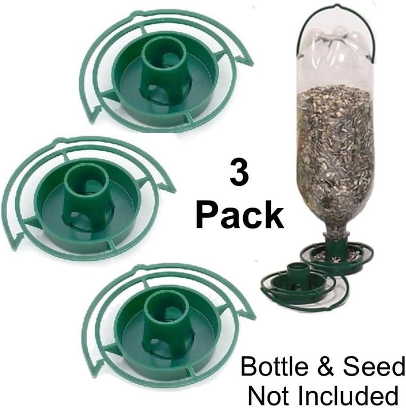 Gadjit Soda Bottle Bird Feeder  3 Pack  Turn Soda Bottles into Eco Bird Feeders for Wild Birds Fun for Families and Kids  Promotes Plastic Bottle Recycling and Reuse Pack of 3 Green - Image 3