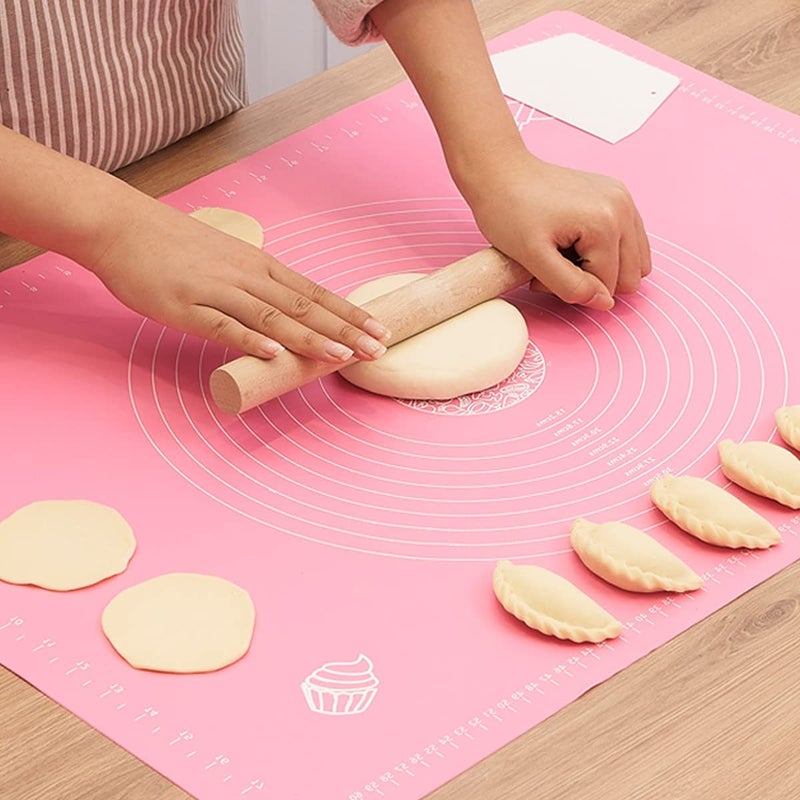 Wolpin Silicone Baking Mat Sheet for Pastry Rolling with Measurements NonStick Fondant Dough Mat Liner Heat Resistance Table Placemat Pad Pastry Board Reusable BPA Free 50 x 40 cm - Image 1