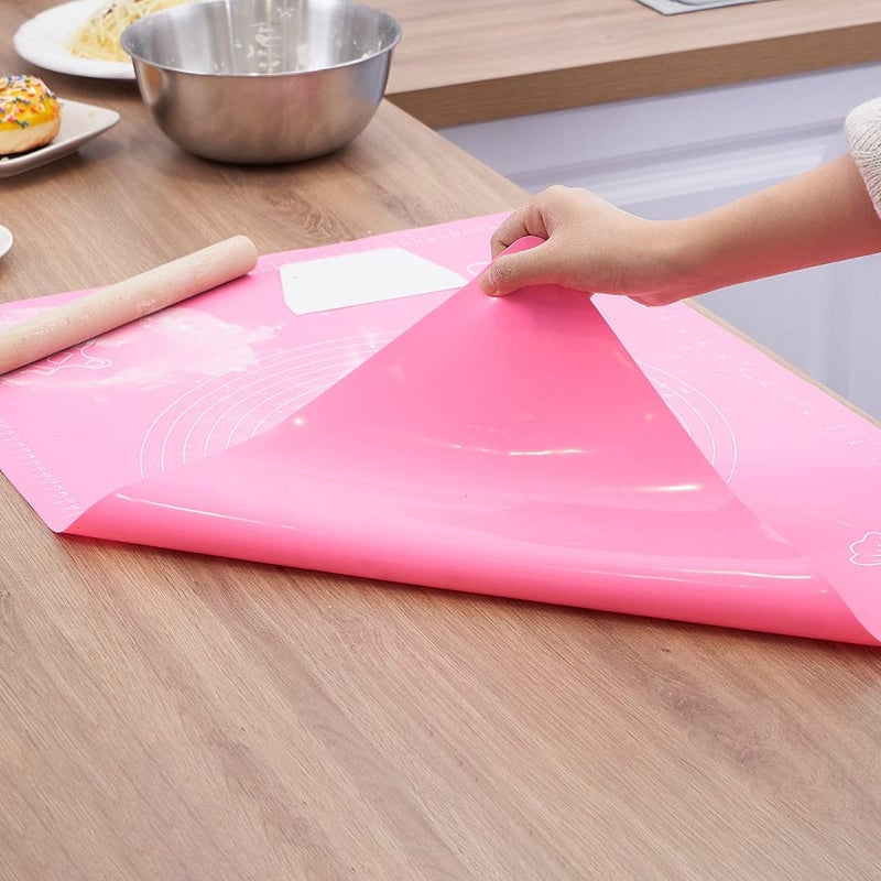 Wolpin Silicone Baking Mat Sheet for Pastry Rolling with Measurements NonStick Fondant Dough Mat Liner Heat Resistance Table Placemat Pad Pastry Board Reusable BPA Free 50 x 40 cm - Image 2