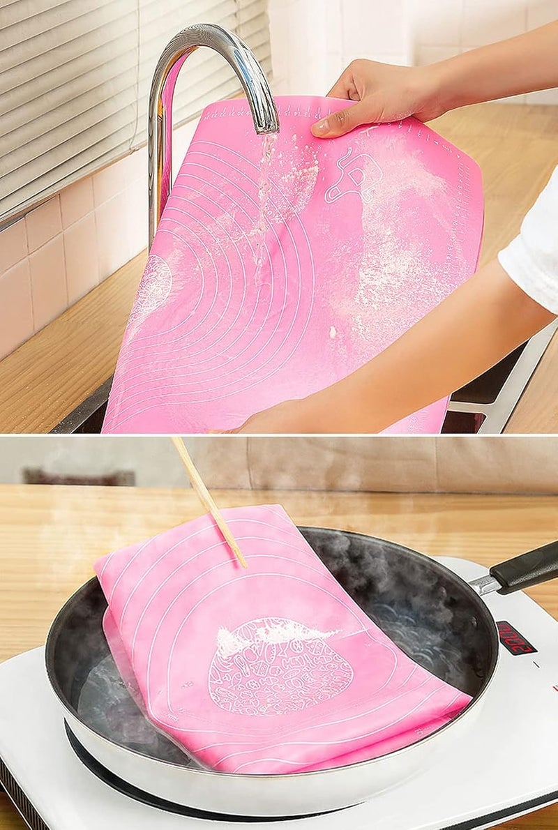Wolpin Silicone Baking Mat Sheet for Pastry Rolling with Measurements NonStick Fondant Dough Mat Liner Heat Resistance Table Placemat Pad Pastry Board Reusable BPA Free 50 x 40 cm - Image 5