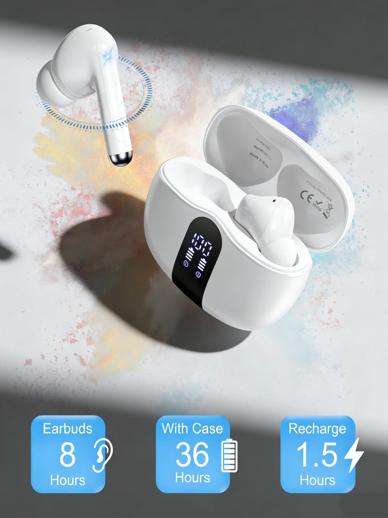 AILKIN Wireless Earbuds for Motorola Edge 70 50 40 Fusion, Razr 2026 2025 2024 Plus, Bluetooth 5.3 Headphones with Dual LED Power Display, Earphones Stereo Ear Buds for Apple Air Pods Android Buds - Image 4