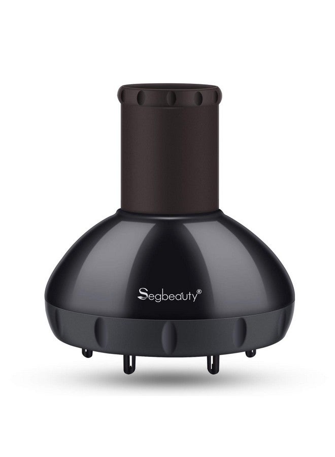 Segbeauty Segbeauty Hair Diffuser for Curly Hair, Upgraded Adjustable Air Flow, Deep Bowl, Professional Salon Frizz-free Fast Dry Diffuser Attachment with 1.57"-1.97" Nozzle, Black  - Image 1
